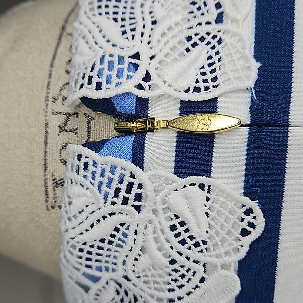 Draper James Lace Collar Persley Ponte Knit Striped Dress Size XL - Picture 5 of 7